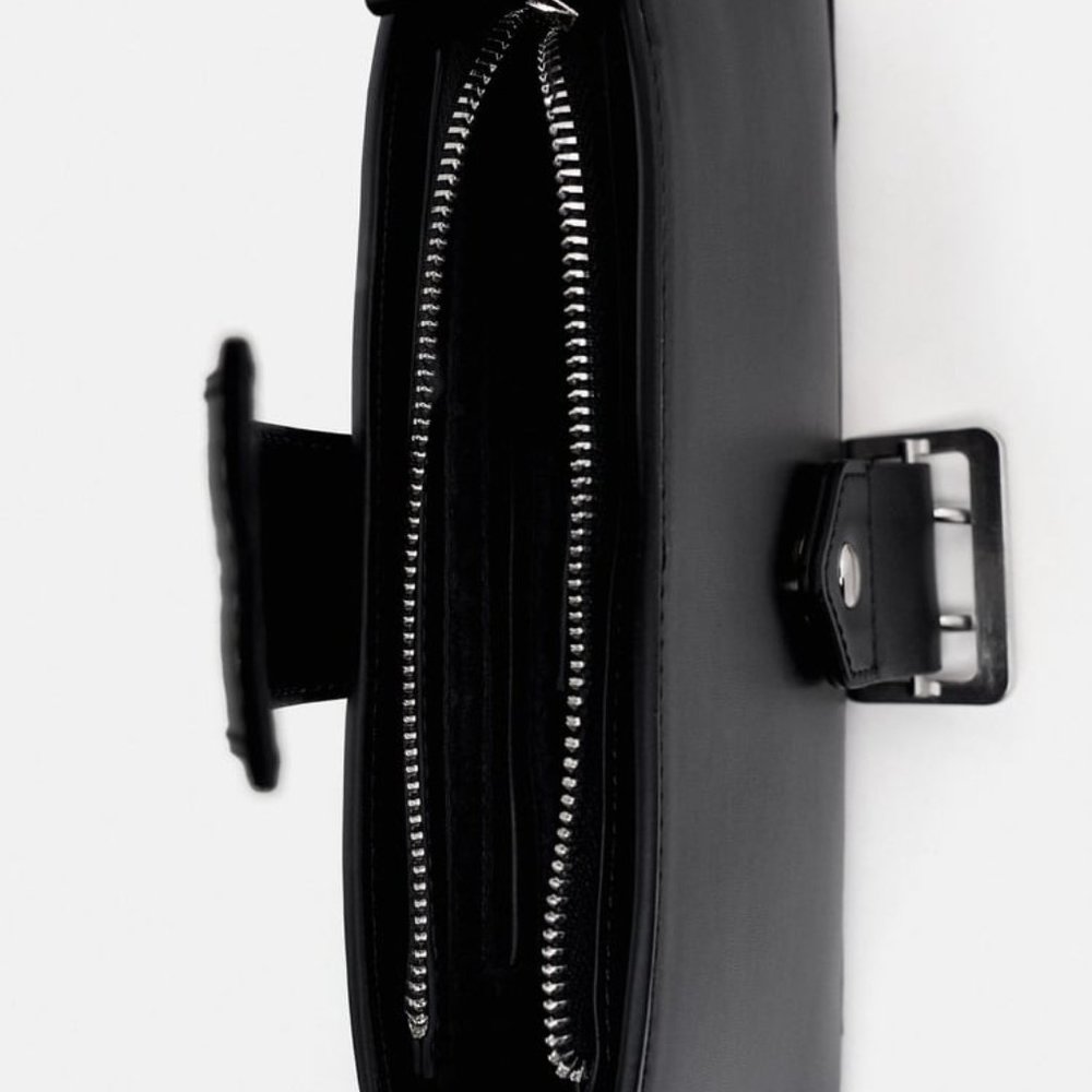 Zara Black Buckle Shoulder Bag - Picture 4 of 6